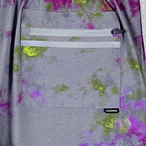 Legends Luka Shorts Mens XL Gray Purple Tie Dye Gym Workout Preppy Drawstring - Picture 5 of 10
